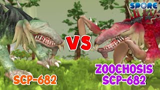 Scp682 vs Zoochosis Scp682  Horror vs Zoochosis Horror S1E4  SPORE [upl. by Nelrah]