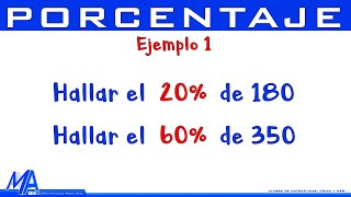 Porcentaje de un número  Ejemplo 1 [upl. by Seligman]