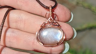 Horizontal Oval Cabochon Wire Wrapped Pendant Tutorial [upl. by Aihsila]