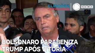 Bolsonaro parabeniza Trump e fala em quotvitória épicaquot [upl. by Nnil152]