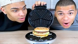 EXPERIMENT  BIG MAC VS WAFFELEISEN   Kelvin und Marvin [upl. by Ahsienyt187]