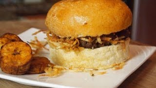 Cuban Hamburger Recipe Frita Cubana [upl. by Adleremse727]