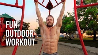 Playground Workout amp Recovery Smoothie  ZIPLINE PULLUPS [upl. by Nilloc491]