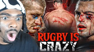 American Reacts to The Most BRUTAL Sport In The World  RUGBY Hardest Hits Biggest Tackles [upl. by Gaynor]