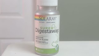 SOLARAY Super Digestaway Digestive Enzymes up close look at the bottle and capsules [upl. by Grefe]