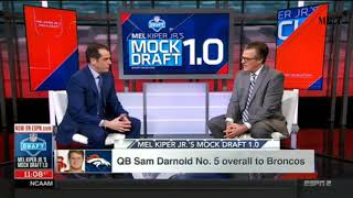 Mel Kiper Jr On QB Sam Darnold No 5 Overall To Broncos [upl. by Zolnay]