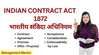 Indian Contract Act  Contract Agreement Promise Consideration Offer Acceptance Enforceability [upl. by Duffy]