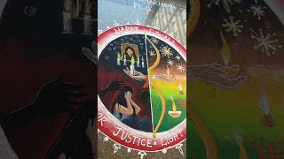 Rangoli Part3 Theme rangoliabhaya shortsviral rangoli jhoticolour justice [upl. by Ahseer]