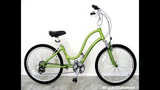 Electra Townie 21D Beach Cruiser Bike  Bicycle in Electric Green Slideshow [upl. by Eilsehc597]