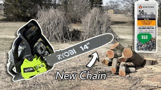 Ryobi 14quot Chainsaw Chain Replacement [upl. by Graff]