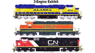 3Engine Exhibit 104 Andy Fletcher Alaska Railroad BNSF Canadian National Railway [upl. by Llehsad]