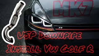 MK7 Golf R Downpipe Install [upl. by Ainesell]