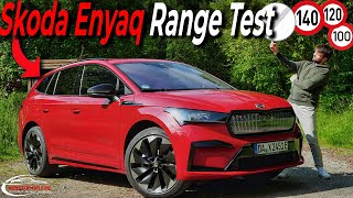 Skoda Enyaq 85x 2024  Range Test 100kmh vs 120kmh vs 140kmh vs Top Speed  Autobahn [upl. by Assela]