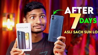 Samsung Galaxy A04 Review After 7 Days Usage  Samsung A04 Pros and Cons [upl. by Ahsilyt]