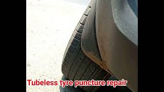 Tubeless tyre puncture repair [upl. by Esilrahc]