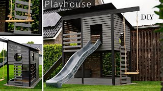 Spielhaus selber bauenPlayhouse DIYSpielturmSpielplatz selber bauenKid´s Playground [upl. by Ettevroc]