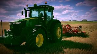 Déchaumage 2017 avec John Deere 6175R  7230R et Pottinger TERRADISC 5000 [upl. by Nomae]