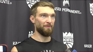 Domantas Sabonis Sacramento Kings practice interview [upl. by Elehcar]