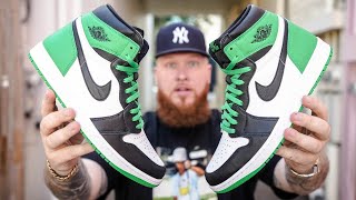 ARE THE JORDAN 1 LUCKY GREEN SNEAKERS WORTH BUYING Early In Hand amp On Feet Review [upl. by Gage]