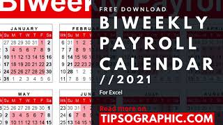 2021 Biweekly Payroll Calendar Template for Excel ► Free Download [upl. by Aiela]