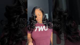 Sew in with leave out Tutorial dallashairstylist hairstyle dallashair hairextensions virginhair [upl. by Astrea303]