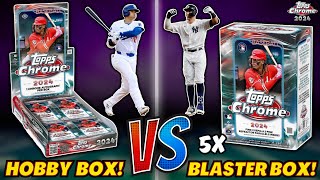 1 HOBBY BOX vs 5 BLASTER BOXES😱 2024 TOPPS CHROME BASEBALL⚾️ TONS OF SICK PULLS🔥 [upl. by Mun]