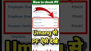 How to check PF in Umang App  PF बैलेंस ऐसे देखे  PF balance Check technicalmp [upl. by Nolana]