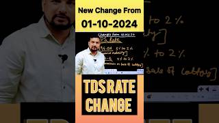 TDS Rate Change incometaxreturn tds tdsreturn itr audit gst tax ytshort viralvideo viral [upl. by Holofernes789]