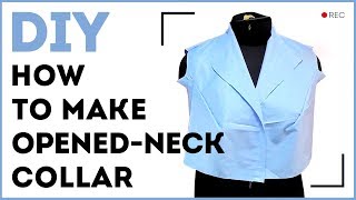 DIY How to make openedneck collar Making a band collar which turns into an opened neck collar [upl. by Lahcim]