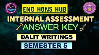 Internal assessment answer key  Dalit writings  dsc15  semester 5  du [upl. by Dhumma934]