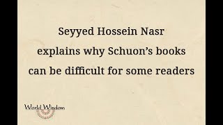 Seyyed Hossein Nasr explains why reading books on metaphysics including Schuon’s can be difficult [upl. by Tade175]