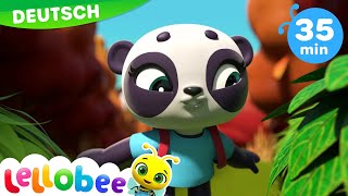 Pandabär ging über die Berge  Lellobee Deutsch  Kinderlieder  Cartoons für Kinder [upl. by Jeremiah13]