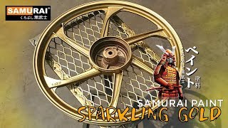 Cara Spray Rim Motosikal SPARKLING GOLD  Samurai Paint Malaysia [upl. by Assylem127]