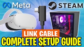 HOW TO PLAY STEAM VR GAMES ON META QUEST 2 or 3  Link Cable Setup Guide 2023 [upl. by Lledrev878]