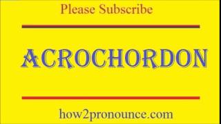 How To Pronounce ACROCHORDON [upl. by Lodovico255]