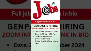 Genpact is hiring Freshers apply now jobsearch jobschannel jobs [upl. by Silecara]