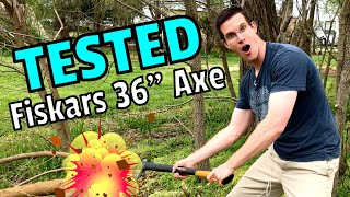 TESTED FISKARS X27 Super Splitting Axe 36quot Review  Cut Test [upl. by Mcclary255]