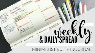 Weekly Spread  Daily Spread Combo  Bullet Journal [upl. by Llerrehs]