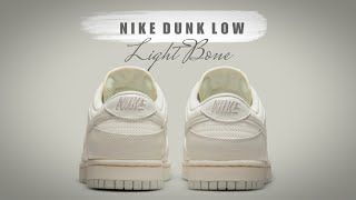 LIGHT BONE 2021 Nike Dunk Low DETAILED LOOK  PRICE [upl. by Ethyl156]