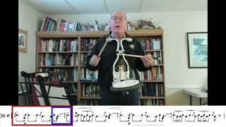 Pipe Band Drumming Lesson Oer the Bows to Ballindalloch Strathspey Score with Dave Coleman [upl. by Selway]