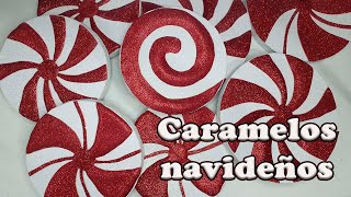 Cómo hacer caramelos navideños fácil sin diamantina  DIY  DECORACIÓN NAVIDEÑA navidad [upl. by Halilak226]