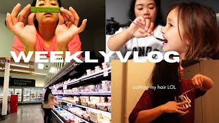 Week in my life l Japan Matcha Chocolates Grocery haul Cutting my own hair VLOG [upl. by Arrimat684]