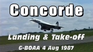 Concorde GBOAA Land Taxi and Takeoff at RAF St Mawgan Cornwall 4 Aug 1987 [upl. by Staford560]