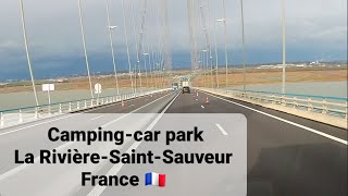 Campingcar park La RivièresaintSauveur France 🇫🇷 [upl. by Ahsekim]