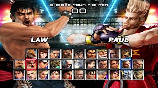 Tekken 5  All Characters List PS2 Gameplay UHD [upl. by Shafer]