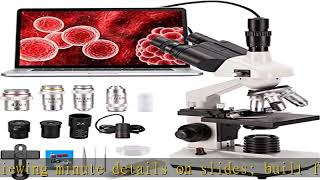 Compound trinocular Microscope 40X5000X Magnification Digital Laboratory trinocular Compound LED [upl. by Euhc998]