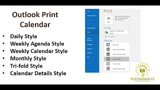 Outlook  Printing Your Calendar and the Options Available [upl. by Sinnylg]