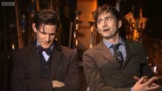 DOCTOR WHO  50TH ANNIVERSARY DAVID TENNANT AND MATT SMITH INTERVIEW [upl. by Smail503]