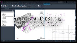 Connected alignments and corridors to create floodplain grading for a tributary in Civil 3D [upl. by Remus]