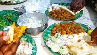 Eating Chicken Keema Masala With Naan with my Friends  jungle style feast [upl. by Adnalahs]